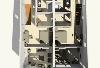 Floor plan for a unit at Magnolia Row in West Oakland, California.