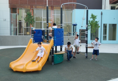 Small child play area at Paseo Senter in San Jose, California.