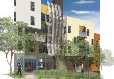 Exterior rendering of Bayview Hill Gardens in San Francisco, Ca.