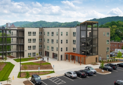Exterior view of Lee Walker Heights in Asheville, North Carolina.