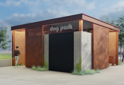 Rendering of the small convenience station at City Walk BHAM in Birmingham, Al. 