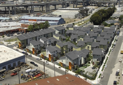 Aerial view of West End Commons in Oakland, Ca.