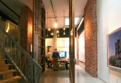 Looking into the conference room at David Baker Architects Office in San Francisco.
