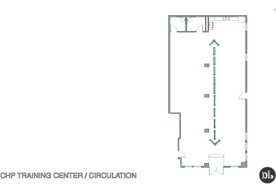 Circulation site plan for CHP Training Center in San Francisco.