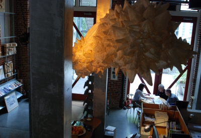 Trace-paper sculpture inside David Baker Architects Office in San Francisco.