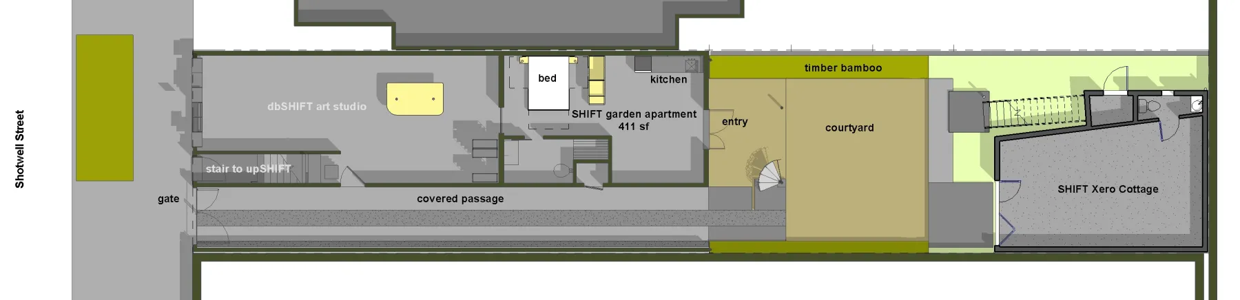 Shotwell Compound site plan, including Zero Cottage in San Francisco.