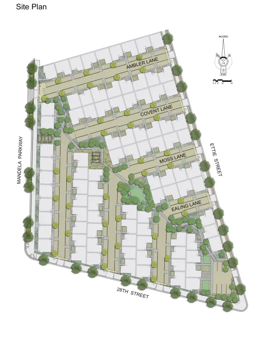 Site plan for West End Commons in Oakland, Ca.