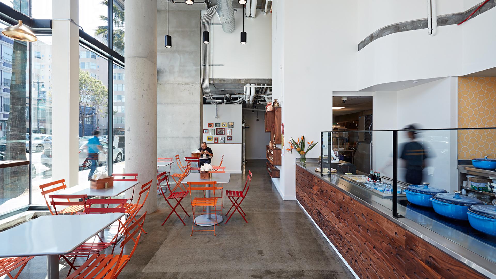Interior view of Bini’s Kitchen in San Francisco, CA.