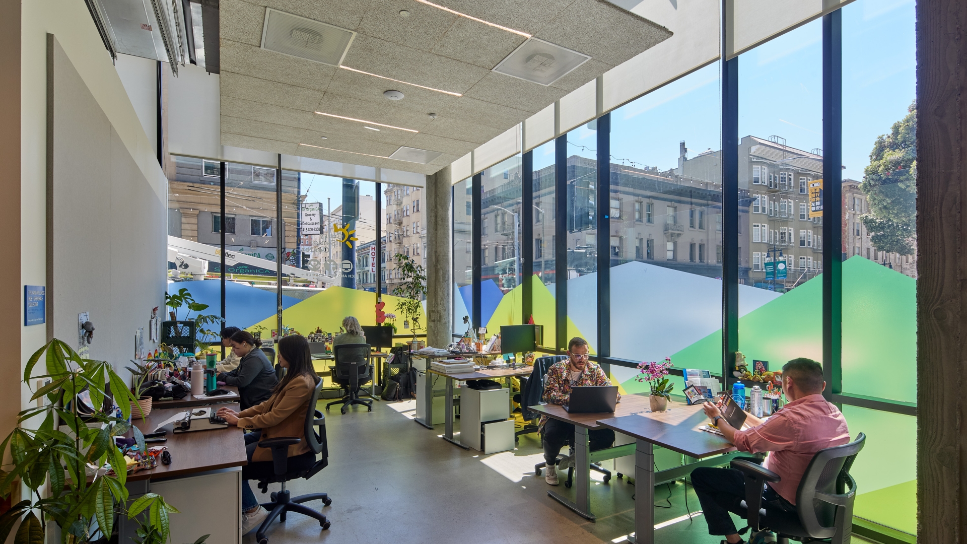 Interior view of the senior center retail space at 555 Larkin in San Francisco.