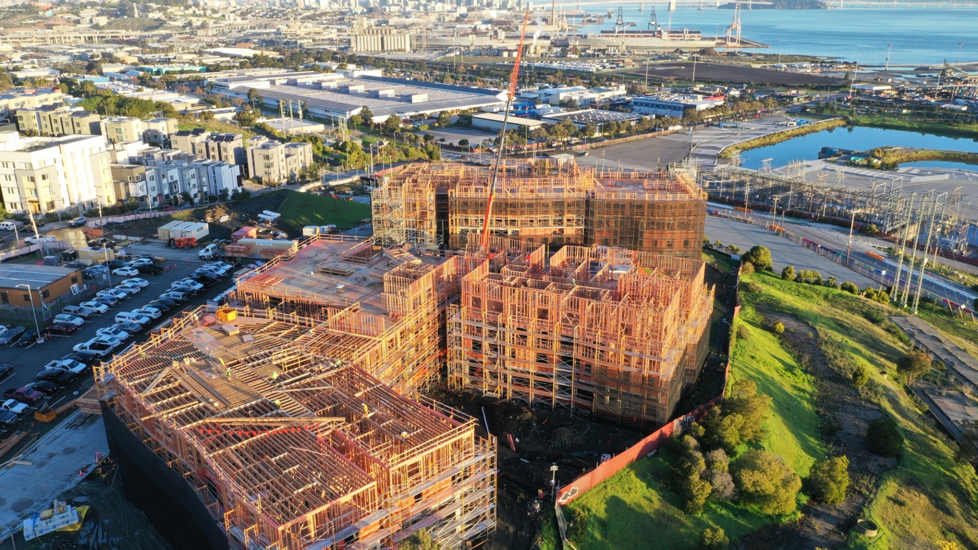 Aerial view of construction of Hunters View Phase 3