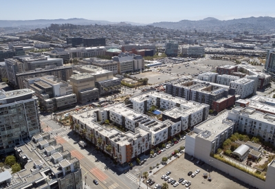 Aerial view of Five88 in San Francisco.