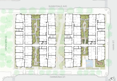 Upper level site plan for Sunnydale Block 3 in San Francisco.