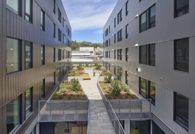 Exterior view the courtyard of Amani and Nia at Sunnydale.