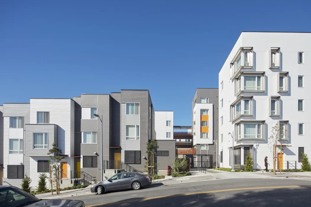 Exterior view of townhouses at 847-848 Fairfax Avenue in San Francisco.