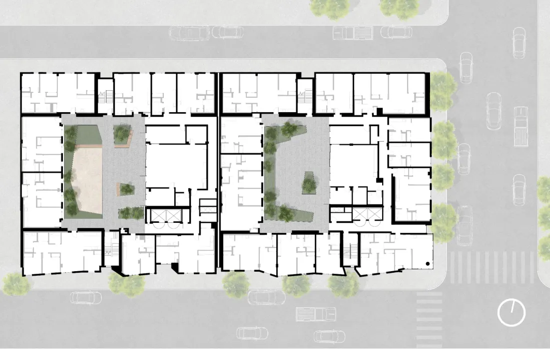 Level one site plan for 750 Golden Gate.