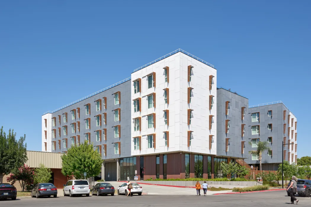 Exterior street view of Sango Court.