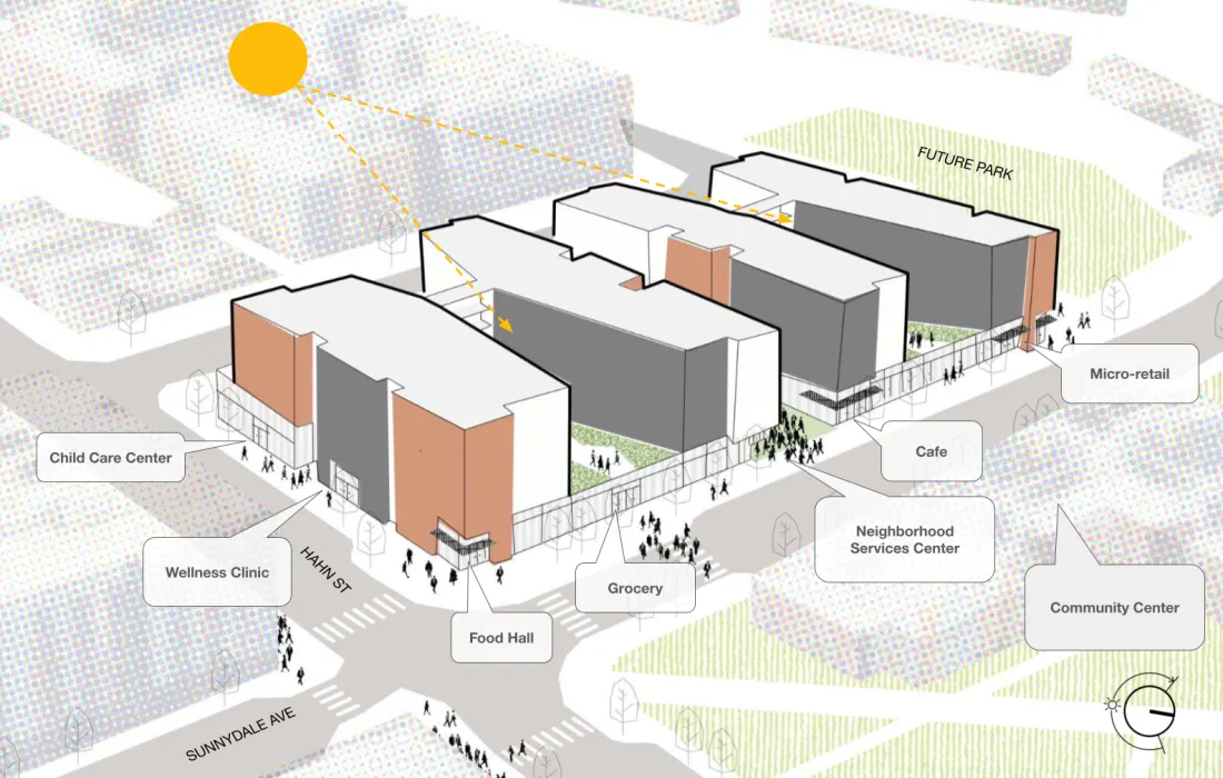 Site plan diagram for Sunnydale Block 3 in San Francisco.