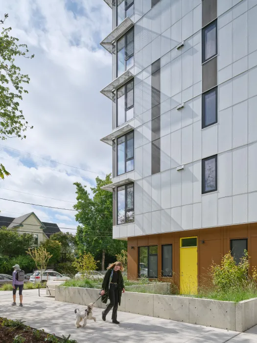 Exterior view of Africatown Plaza in Seattle.