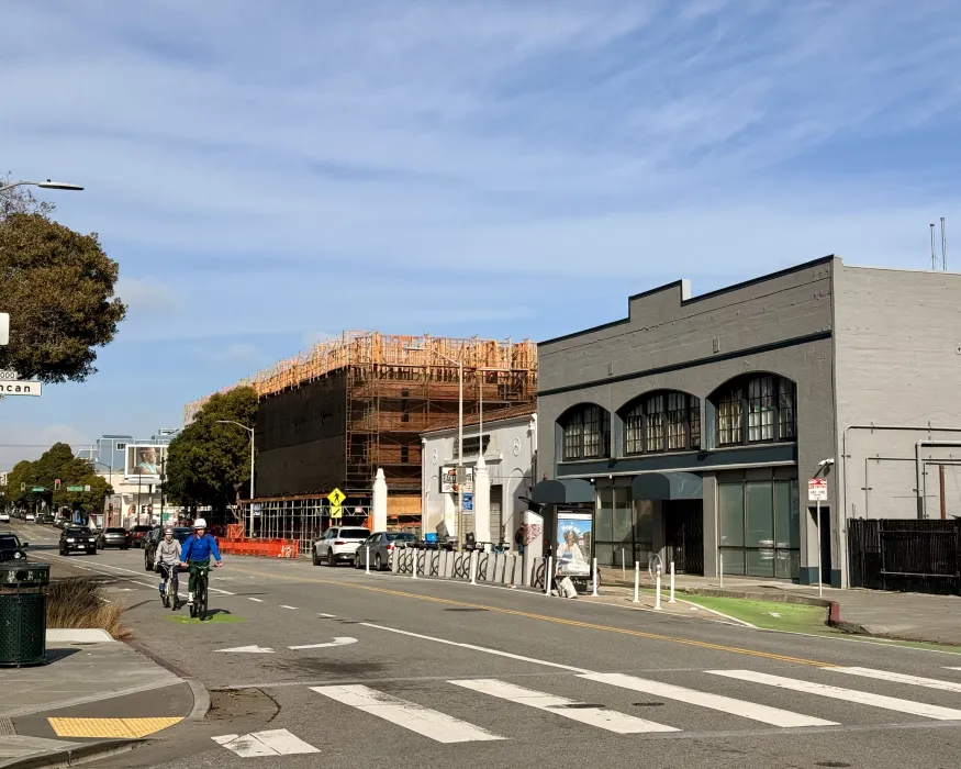 Street view of 1633 Valencia under construction.