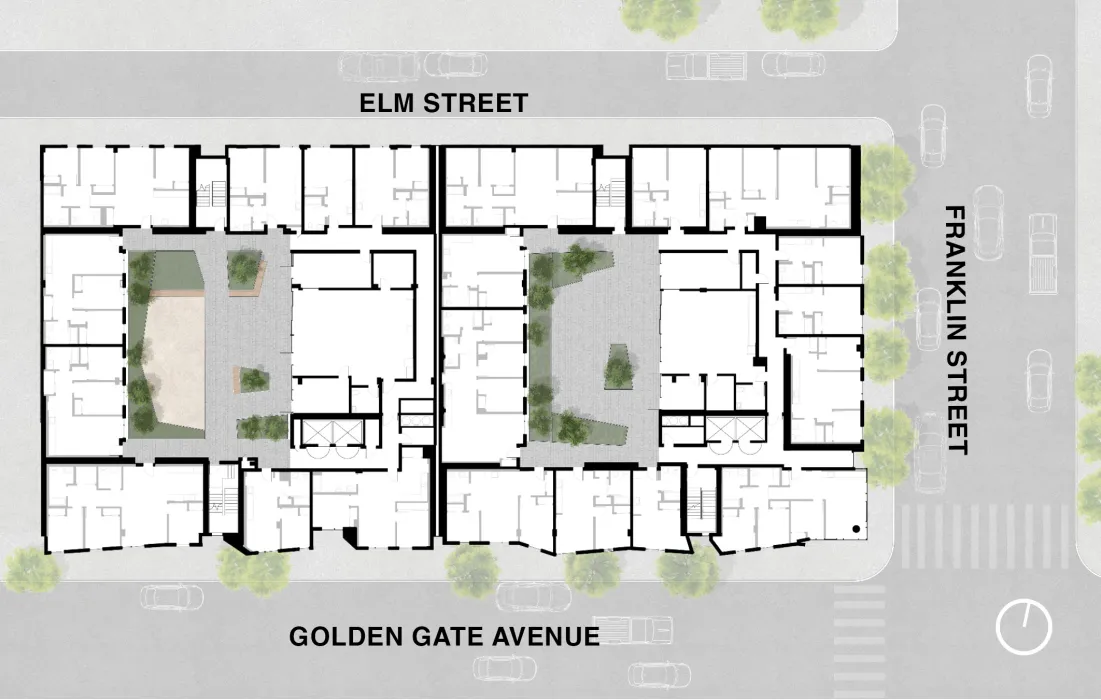 Level one site plan for 750 Golden Gate.