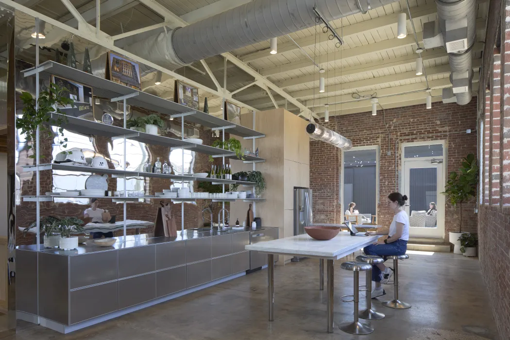 Community kitchen at Wyatt Builds office.