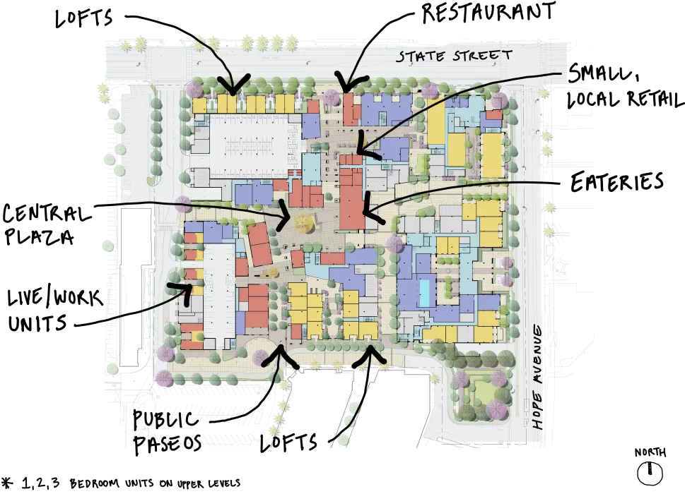 Site plan for The Neighborhood at State & Hope.