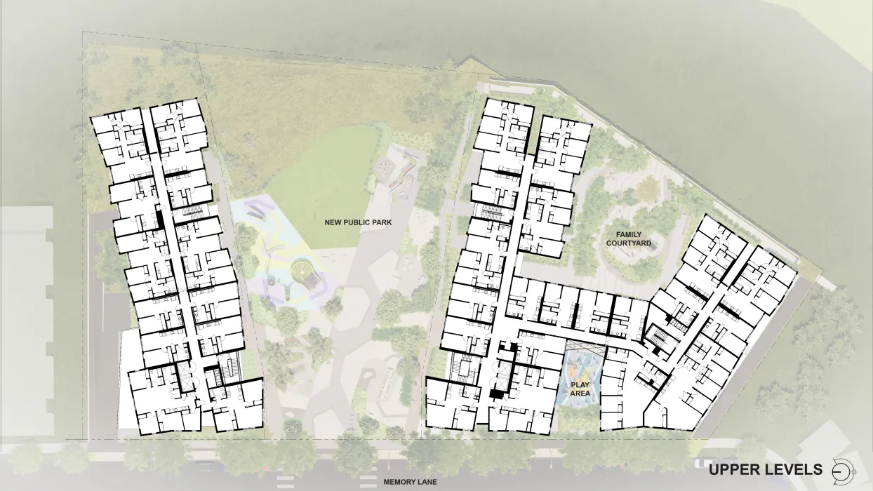 Upper level site plan for Hunter’s View Phase 3 in San Francisco, Ca.