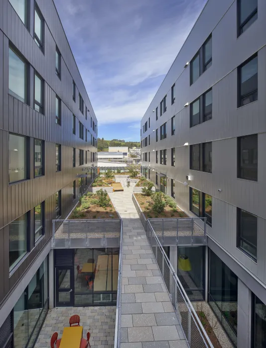Exterior view the courtyard of Amani and Nia at Sunnydale.