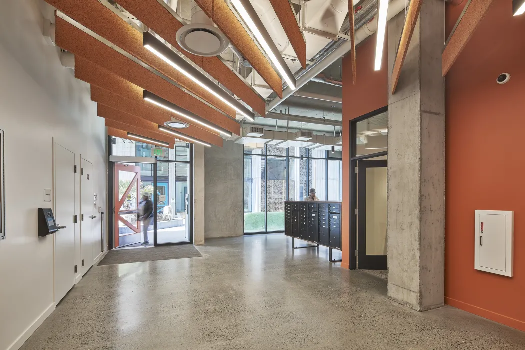 Interior view of the lobby at Amani and Nia at Sunnydale.
