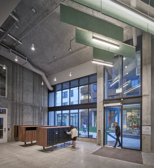 Interior view of the lobby at Amani and Nia at Sunnydale.